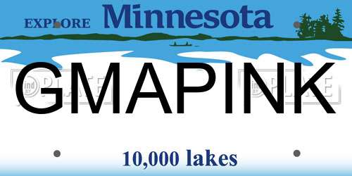 GMAPINK Minnesota License Plate
