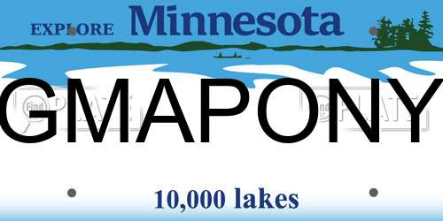 GMAPONY Minnesota License Plate