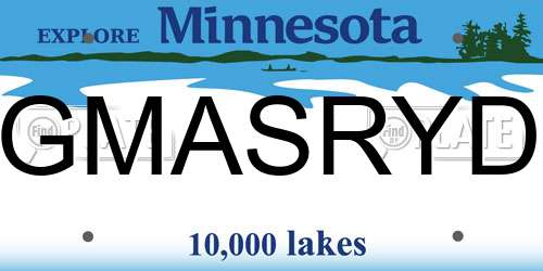 GMASRYD Minnesota License Plate