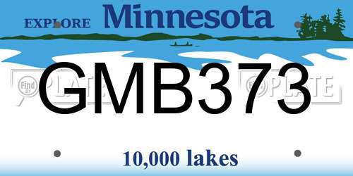 GMB373 Minnesota License Plate