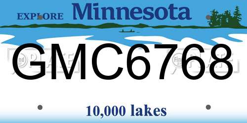 GMC6768 Minnesota License Plate