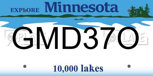 GMD37O Minnesota License Plate
