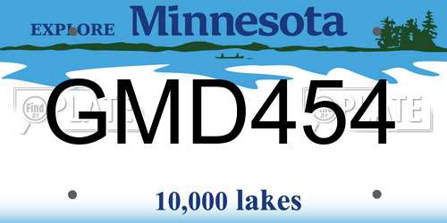 GMD454 Minnesota License Plate