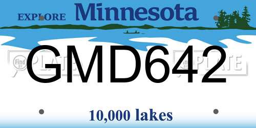GMD642 Minnesota License Plate
