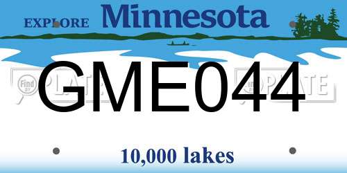 GME044 Minnesota License Plate