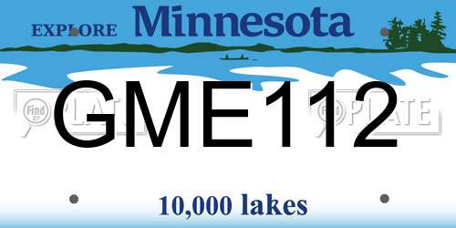 GME112 Minnesota License Plate