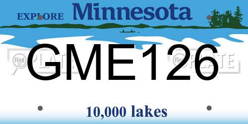 GME126 Minnesota License Plate