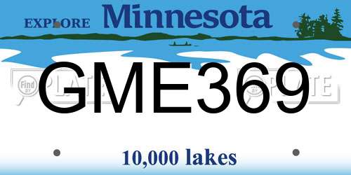 GME369 Minnesota License Plate