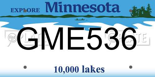 GME536 Minnesota License Plate