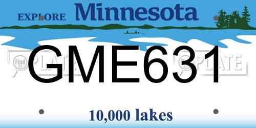 GME631 Minnesota License Plate