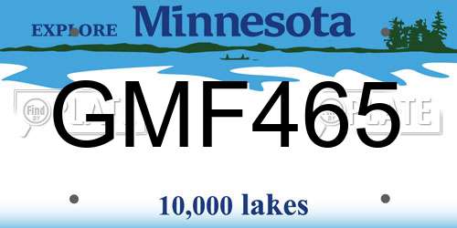 GMF465 Minnesota License Plate