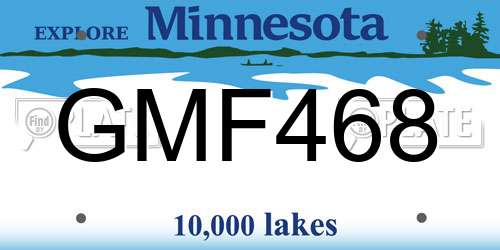 GMF468 Minnesota License Plate