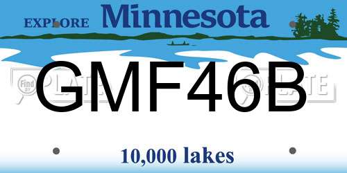 GMF46B Minnesota License Plate