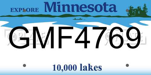 GMF4769 Minnesota License Plate