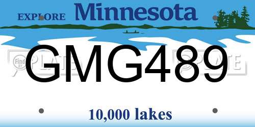 GMG489 Minnesota License Plate