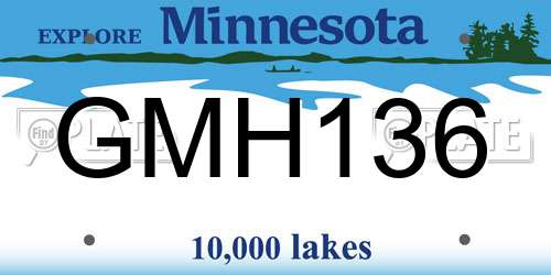 GMH136 Minnesota License Plate