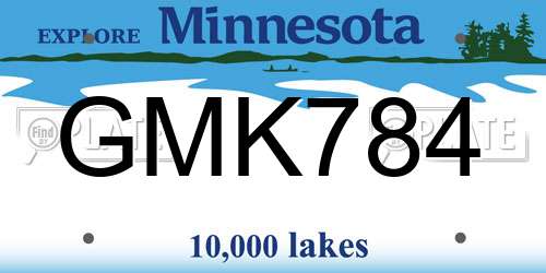 GMK784 Minnesota License Plate