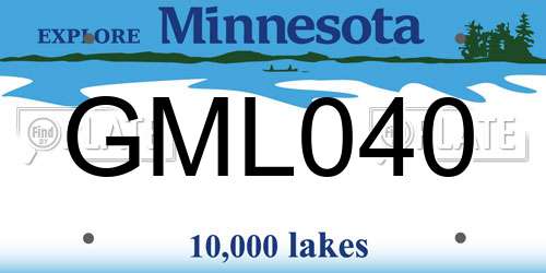 GML040 Minnesota License Plate