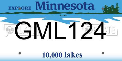 GML124 Minnesota License Plate