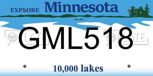 GML518 Minnesota License Plate