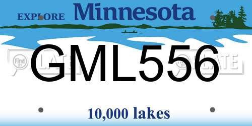GML556 Minnesota License Plate