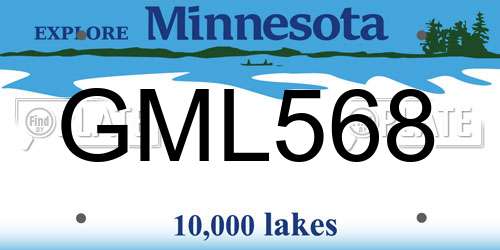 GML568 Minnesota License Plate