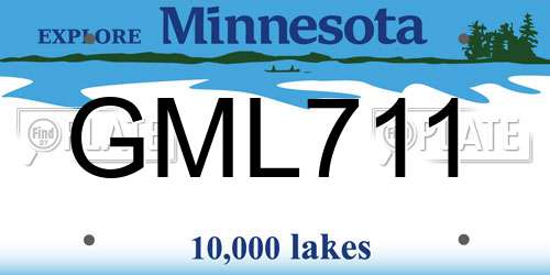 GML711 Minnesota License Plate