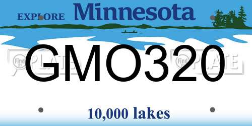 GMO320 Minnesota License Plate