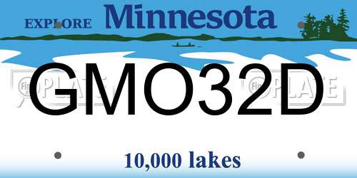 GMO32D Minnesota License Plate