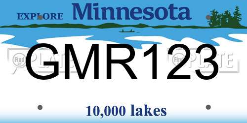 GMR123 Minnesota License Plate