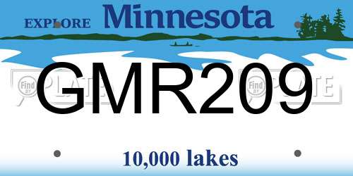GMR209 Minnesota License Plate