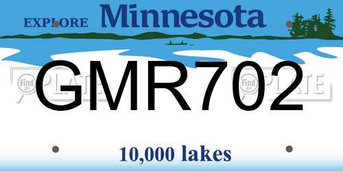 GMR702 Minnesota License Plate