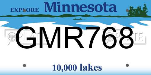 GMR768 Minnesota License Plate