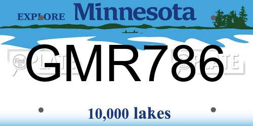 GMR786 Minnesota License Plate