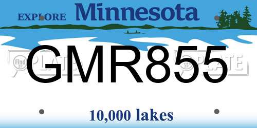 GMR855 Minnesota License Plate