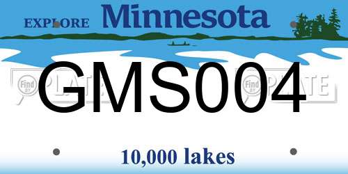 GMS004 Minnesota License Plate