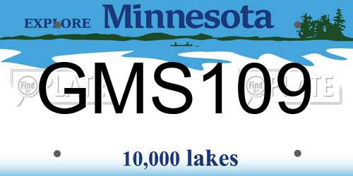 GMS109 Minnesota License Plate