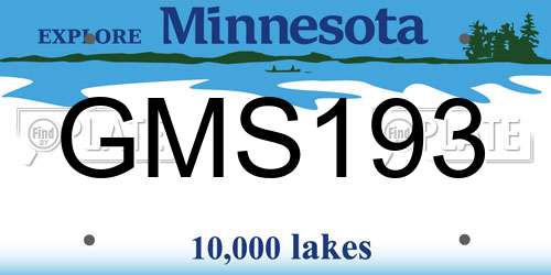 GMS193 Minnesota License Plate