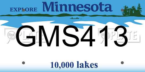 GMS413 Minnesota License Plate