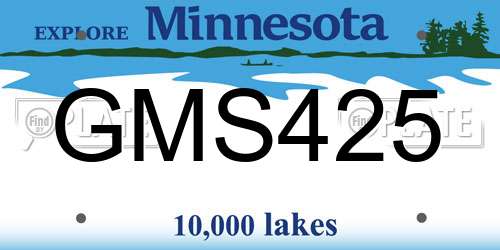 GMS425 Minnesota License Plate