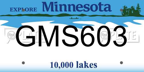 GMS603 Minnesota License Plate