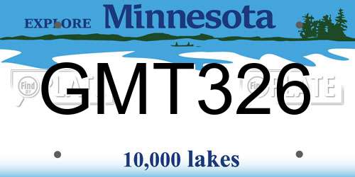 GMT326 Minnesota License Plate
