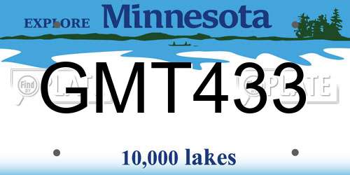 GMT433 Minnesota License Plate