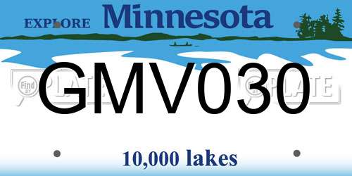 GMV030 Minnesota License Plate