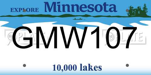 GMW107 Minnesota License Plate