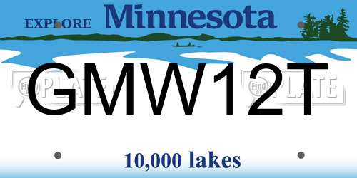 GMW12T Minnesota License Plate