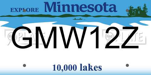 GMW12Z Minnesota License Plate