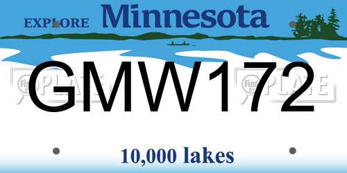 GMW172 Minnesota License Plate