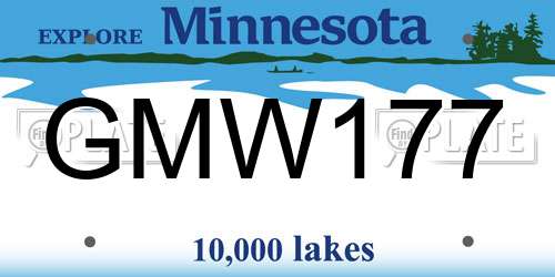 GMW177 Minnesota License Plate