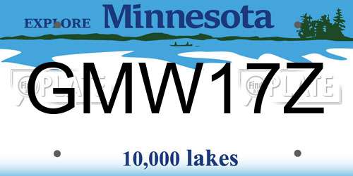 GMW17Z Minnesota License Plate